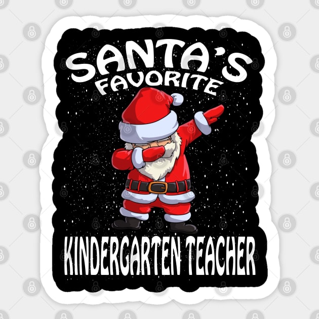 Santas Favorite Kindergarten Teacher Christmas Sticker by intelus